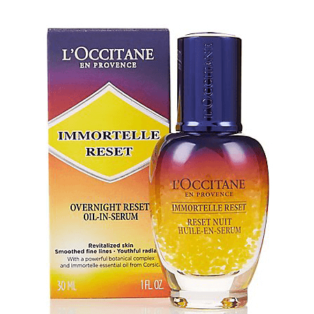 L'occitane , Immortelle Reset Overnight Reset Oil-In-Serum , เซรั่มเนื้อออยล์ , ช่วยชะลอริ้วรอย , ผิวกระจ่างใส , ผิวเนียนนุ่ม